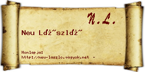 Neu László névjegykártya